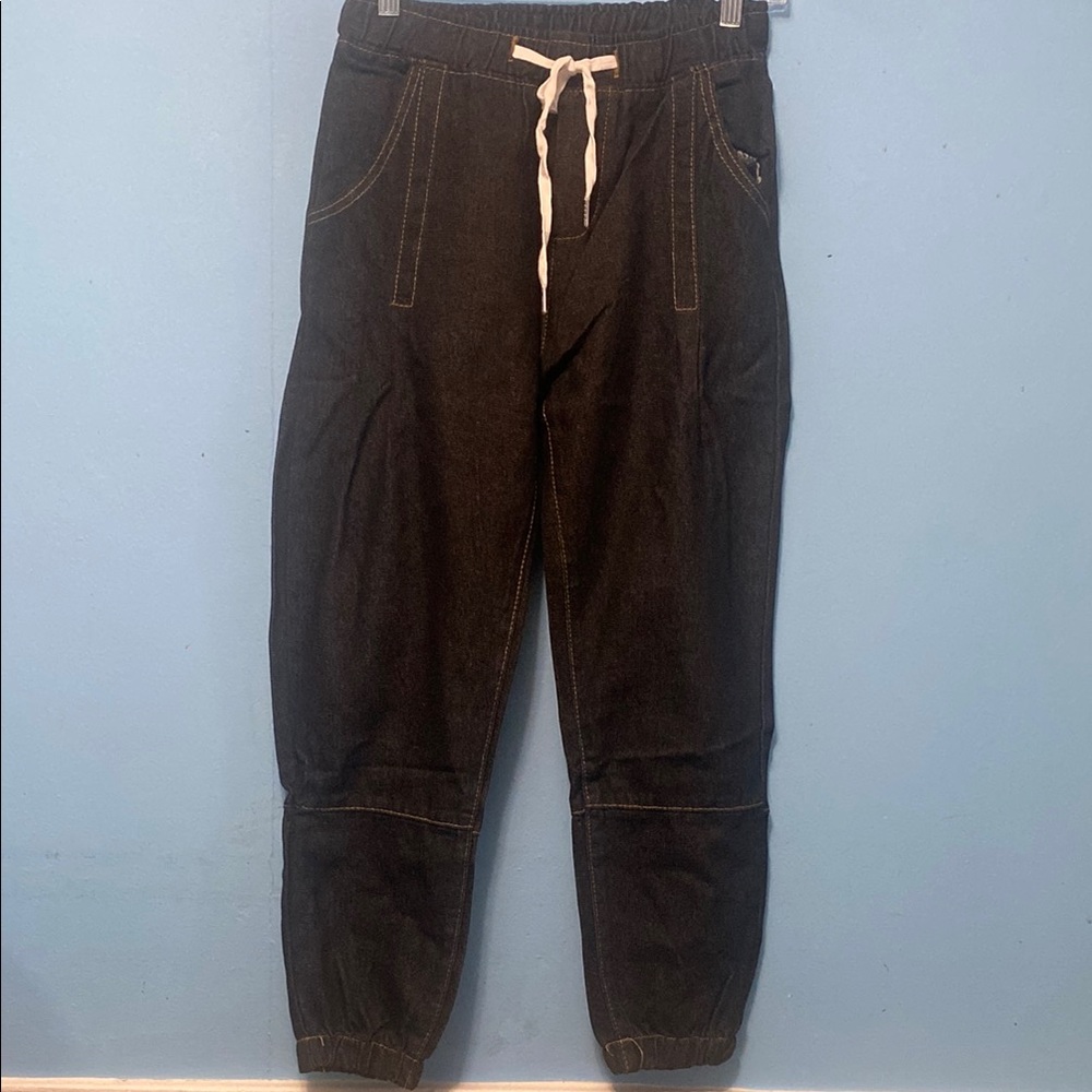 Black Relaxed Fit Joggers with Drawstring Waist